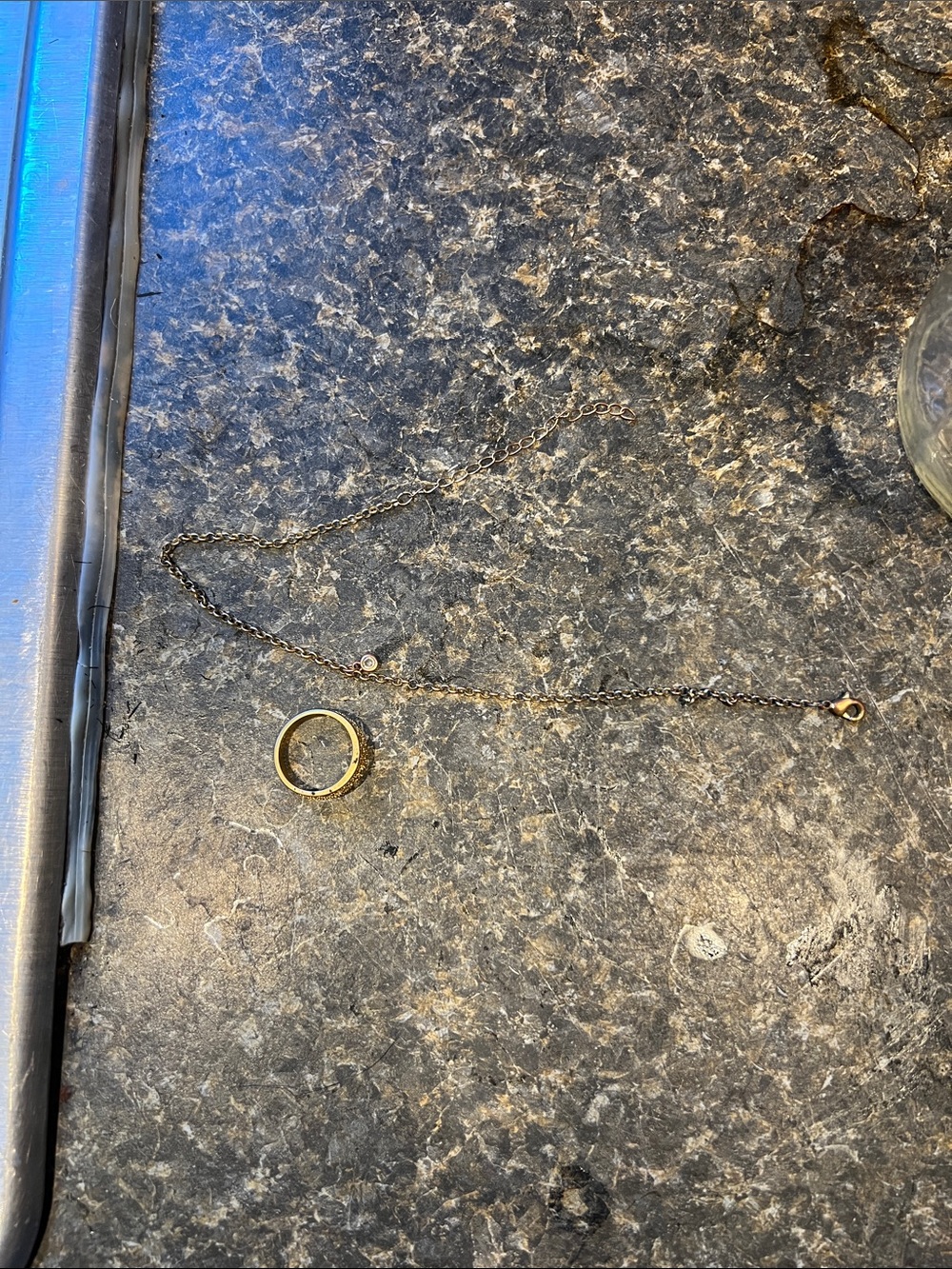 Gold Ring Pendant anklet and ring - Women Jewelry